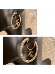 Knockoff 1:1 Chanel CC Pendant Pearl Crystal Hoop Earrings AB3193 2019 Collection AQ02468