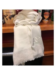 Knockoff AAA Chanel CC Logo Cashmere Scarf 90x200cm White 2019 AQ01600