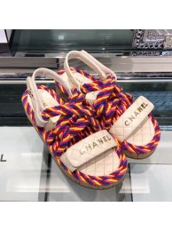 Knockoff AAAAA Chanel Cord Flat Sandals G34602 Multicolor 2019 Collection AQ04181