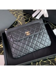 Knockoff Best Chanel Quilted Lambskin Flap Case Pouch AP1189 Black 2020 Collection AQ03866