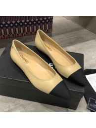 Knockoff Chanel Calfskin Flat Ballerinas G35389 Beige 2019 Collection AQ02580