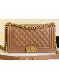 Knockoff Chanel Caviar Leather Boy Flap Medium Bag Caramel AQ00606