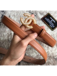 Knockoff Chanel CC Pearls Belt 25mm Width Caramel Belt AQ03200