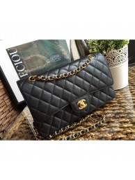 Knockoff Chanel Classic Flap Medium Bag 1112 black in caviar Leather with gold Hardware AQ01854