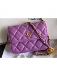 Knockoff Chanel Lambskin Waist Bag AP1465 Mauve 2020 AQ02056