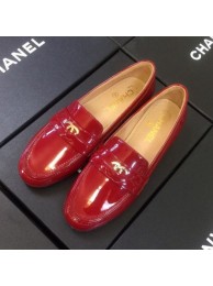 Knockoff Chanel Patent Calfskin Flat Loafers G35110 Red 2020 Collection AQ03286