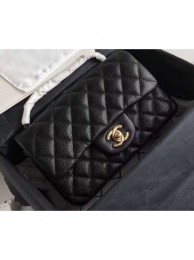 Knockoff Luxury Chanel Original Quality Small Classic Flap Bag 1116 in Caviar Leather Black with Gold Hardware AQ02735