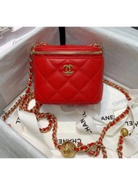 Knockoff Top Chanel Lambskin Small Classic Box with Chain And Gold Metal Ball AP1447 Red 2020 Collection AQ01715