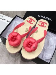 New Chanel Rubber Camellia Thong Slides Sandals Hot Pink 2020 Collection AQ01742