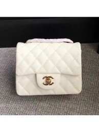 Replica AAA Chanel Classic Flap Mini Bag A1115 in Caviar Leather White with Golden Hardware AQ03138
