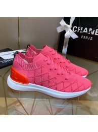 Replica AAAAA Chanel Quilted Knit Fabric Sneakers G35549 Dark Pink 2020 Collection AQ03215