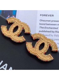 Replica AAAAA Chanel Vintage Textured Multicolor Crystal Trim CC Earrings Gold 2019 Collection AQ02288