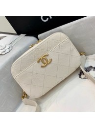 Replica Best Chanel Grained Calfskin Waist Bag/Belt Bag AS0311 White 2019 Collection AQ02072