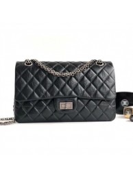 Replica Chanel 2.55 Reissue Size 225 Bag in wrinkled calfskin black with silver hardware AQ03607