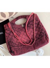 Replica Chanel 31 Denim Large Shopping Bag AS1408 Fuchsia 2020 AQ04117