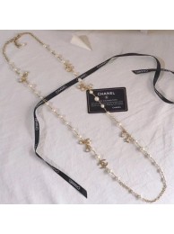 Replica Chanel 5 Heart and Star Long Necklace AB2367 Gold/Pearly White/Crystal 2019 Collection AQ00914