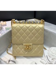 Replica Chanel Acrylic Beads Goatskin Mini Falp Bag AS0584 Gold 2020 Collection AQ03749