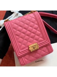 Replica Chanel Boy North/South Small Flap Bag AS0130 Dark Pink 2019 AQ02837