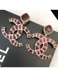 Replica Chanel Burberrygundy Resin Stones CC Short Clip-on Earrings AB1804 2019 Collection AQ02367