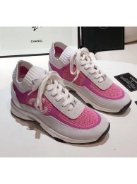 Replica Chanel Calfskin Fabric & Suede Sneaker G36258 White/Pink 2020 Collection AQ04006