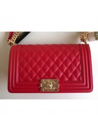 Replica Chanel Caviar Leather Boy Flap Medium Bag Red AQ03680