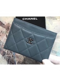 Replica Chanel Caviar Leather Classic Card Holder A31510 Baby Blue AQ01517