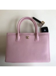 Replica chanel cerf tote bag in caviar leather pink with gold hardware AQ02384