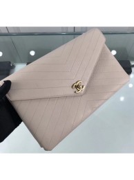 Replica Chanel Chevron Envelope Flap Clutch Bag Creamy AQ01731