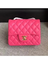 Replica Chanel Classic Flap Mini Bag A1115 in Lambskin Leather Hot Pink with Golden Hardware AQ03855