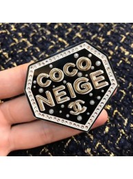 Replica Chanel Coco Neige Brooch A53227 Gold/Black/White/Crystal 2018 AQ03168
