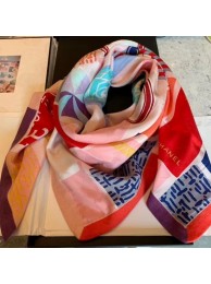 Replica Chanel Coco Silk Twill Square Scarf 110x110cm Pink 2020 Collection Scarf AQ02339