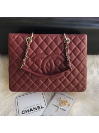 Replica Chanel Grained Calfskin Grand Shopping Tote GST Bag Dark Brown/Silver Collection AQ02000
