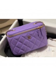 Replica Chanel Grained Calfskin Small Vanity with Classic Chain Bag AP1341 Purple 2020 AQ03465