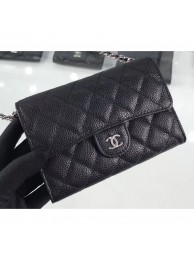 Replica Chanel Grained Leather Classic Clutch with Chain Bag A84512 Black/Silver AQ02877