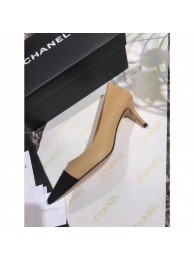 Replica Chanel Heel 6.5cm Pumps Apricot 2019 AQ01638