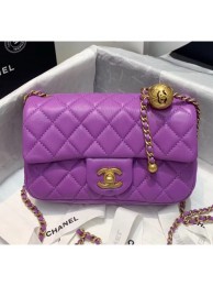 Replica Chanel Lambskin & Gold-Tone Metal Flap Bag AS1787 Purple 2020 Collection AQ01812