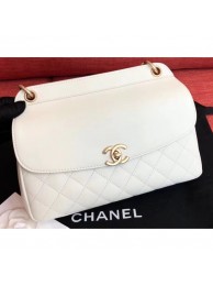 Replica Chanel Lambskin/Calfskin Waist Bag AS0419 White 2019 AQ03983