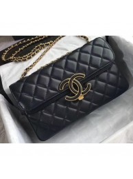 Replica Chanel Lambskin Double Flap Bag A57275 Navy Blue/Black 2018 AQ02705