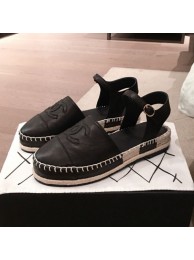 Replica Chanel Lambskin Flat Espadrilles G36184 Black 2020 Collection AQ02459