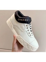 Replica Chanel Lambskin Sneakers G34967 Ivory White 2019 AQ02290