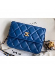 Replica Chanel Lambskin Waist Bag AP1465 Blue 2020 AQ00538