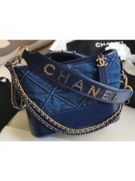 Replica Chanel Logo Handle Gabrielle Medium Hobo Bag AS1582 Denim 2020 AQ01238