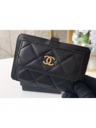 Replica Chanel Luggage Tag AP1141 Lambskin Black AQ03023