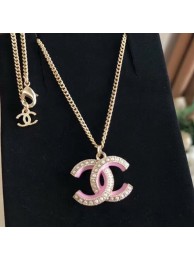 Replica Chanel Pearls CC Necklace Pink/Gold/White 2019 Collection AQ02061