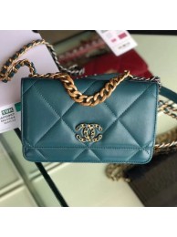 Replica Chanel Quilted 19 Wallet on Chain WOC AP0957 Green 2019 Collection AQ00756