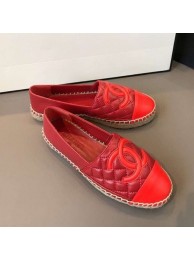 Replica Chanel Quilted Calfskin Flat Espadrilles G29762 Dark Red 2020 Collection AQ02730