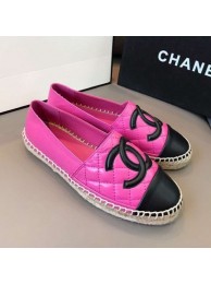 Replica Chanel Quilted Calfskin Flat Espadrilles G29762 Hot Pink/Black 2020 Collection AQ03759