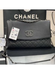 Replica Chanel Quilted Calfskin Triple Flap Bag A8095# Black 2020 Collection AQ01644