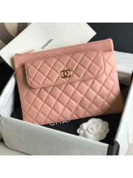 Replica Chanel Quilted Lambskin Flap Case Pouch AP1189 Pink 2020 Collection AQ02067