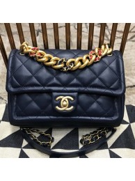 Replica Chanel Quilted Lambskin Medium Flap Bag AS0937 Blue 2019 Collection AQ00919